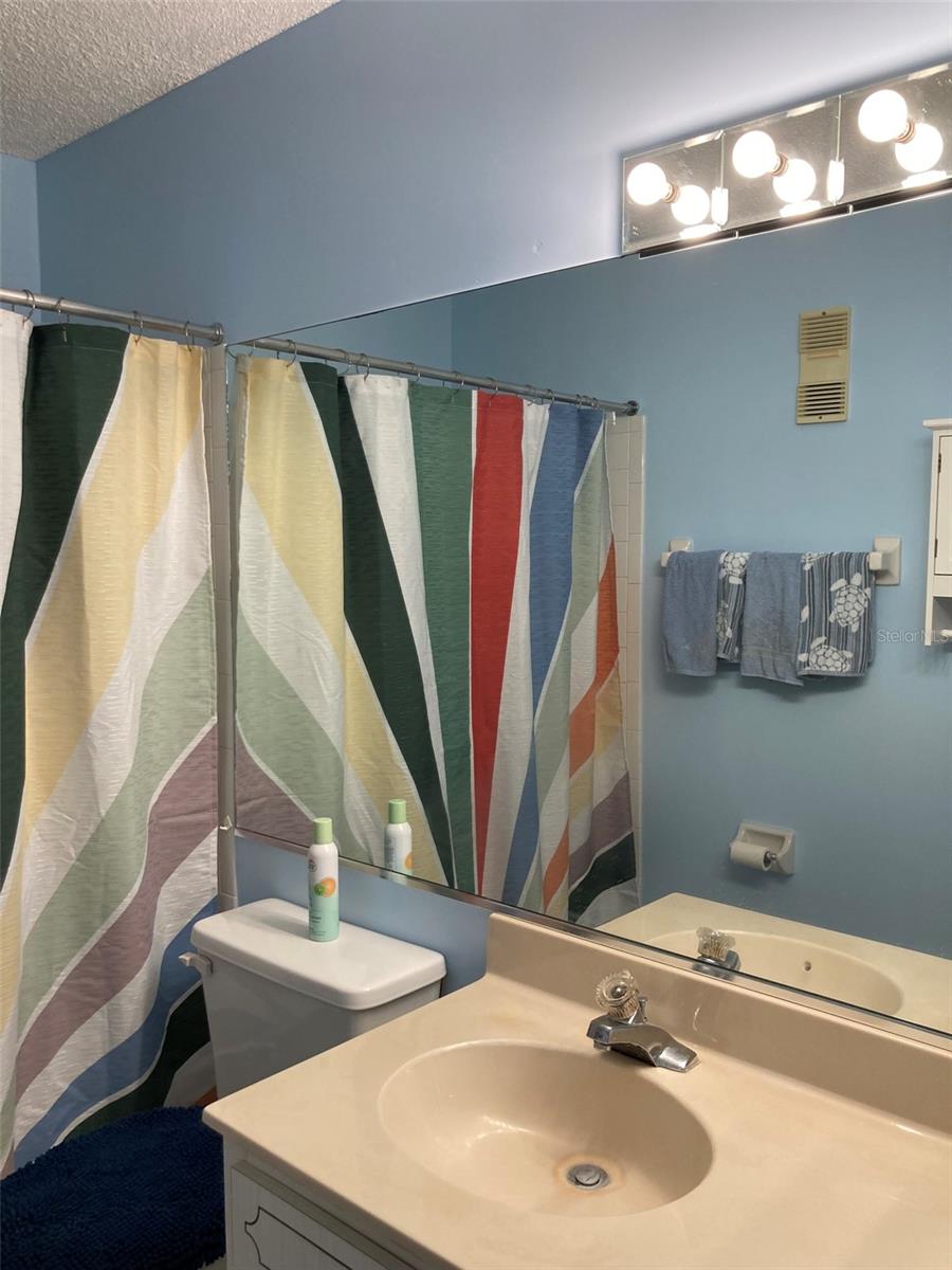 Hall bath with a tub/shower combo