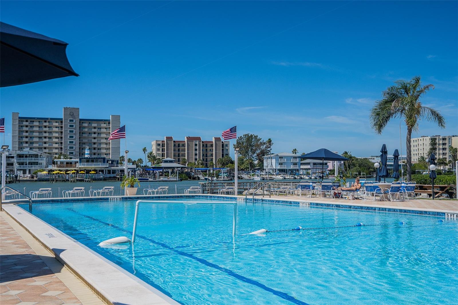 Large pool overlooking intercoastal waterway - heated in winter and cooled in summer!
