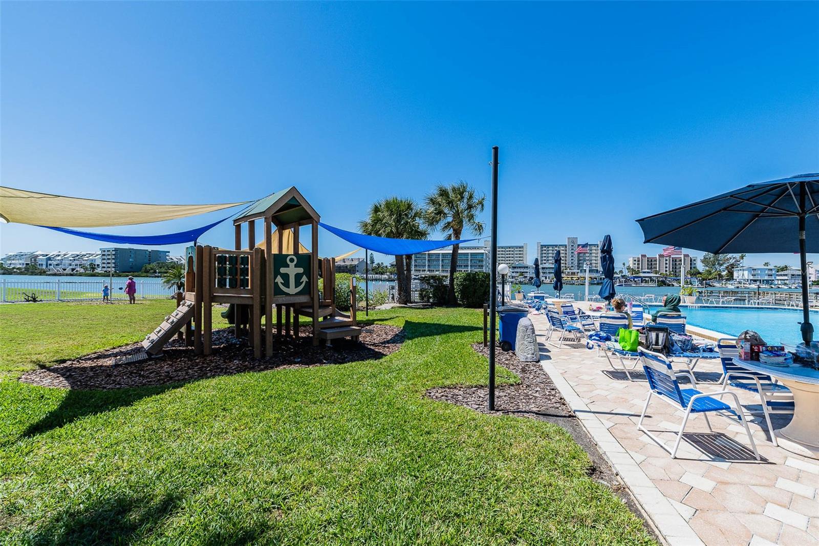 Playground near pool