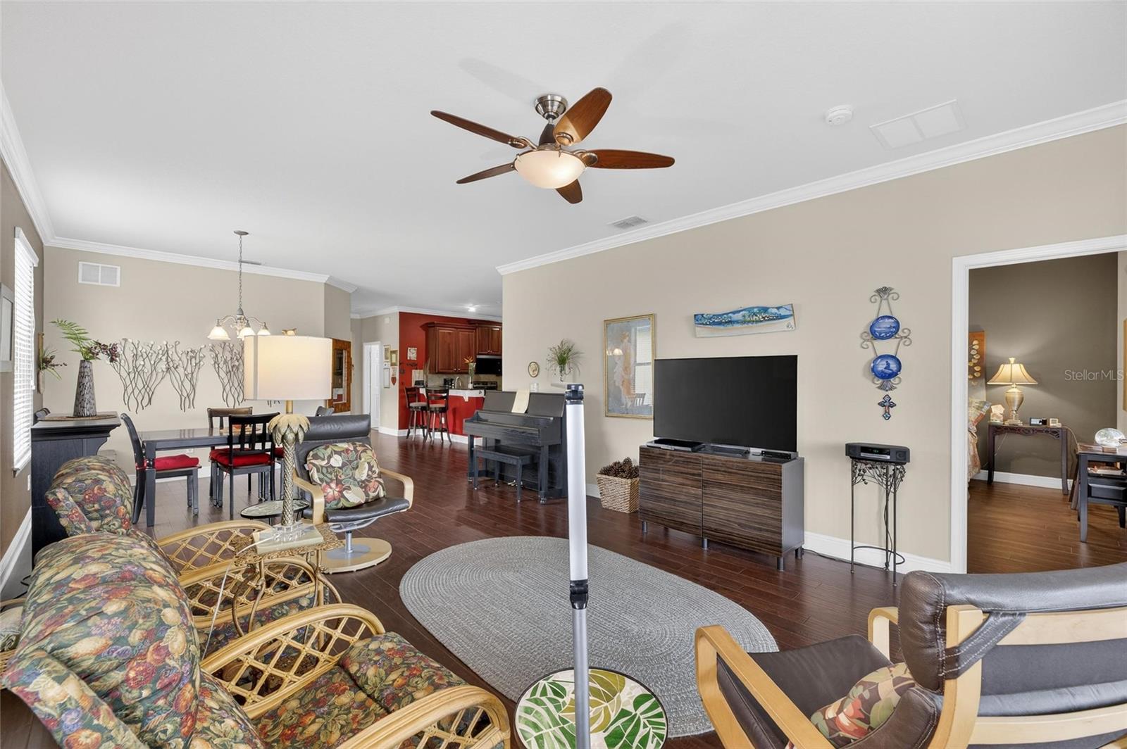 Livingroom with entrance to the owner's suite.