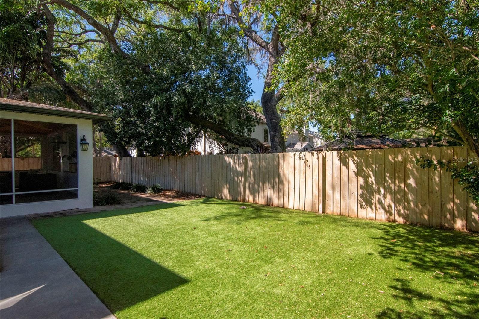Private turfed back yard