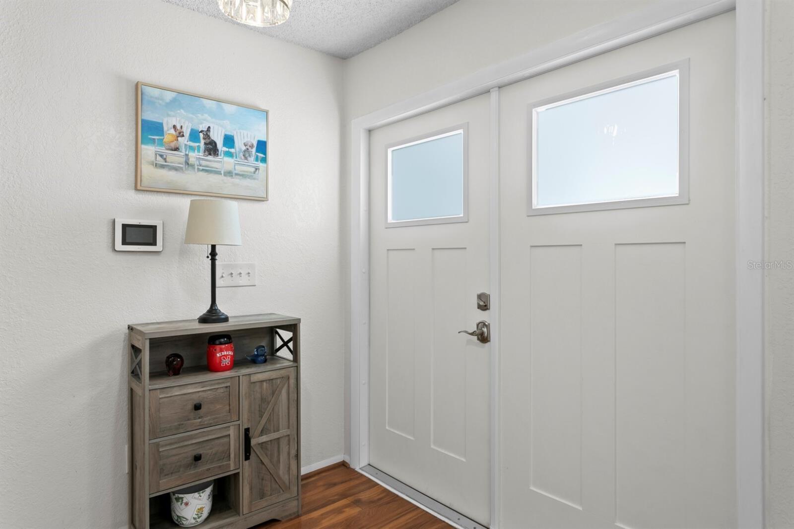 Foyer Featuring French Doors