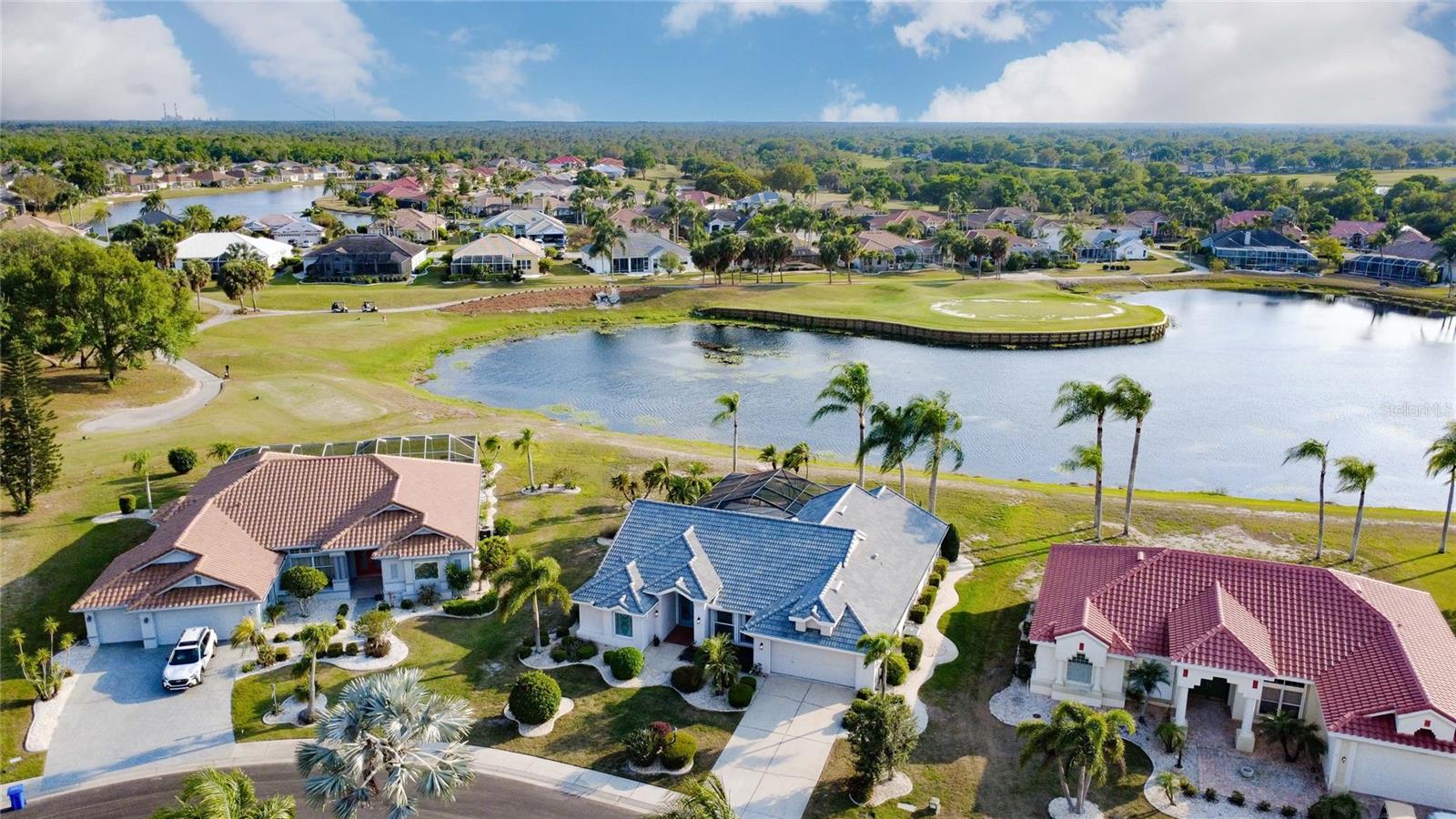 Aerial View of Golf Course and Lake