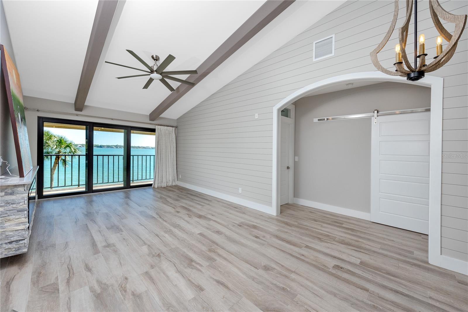 Living room with view of Tampa Bay