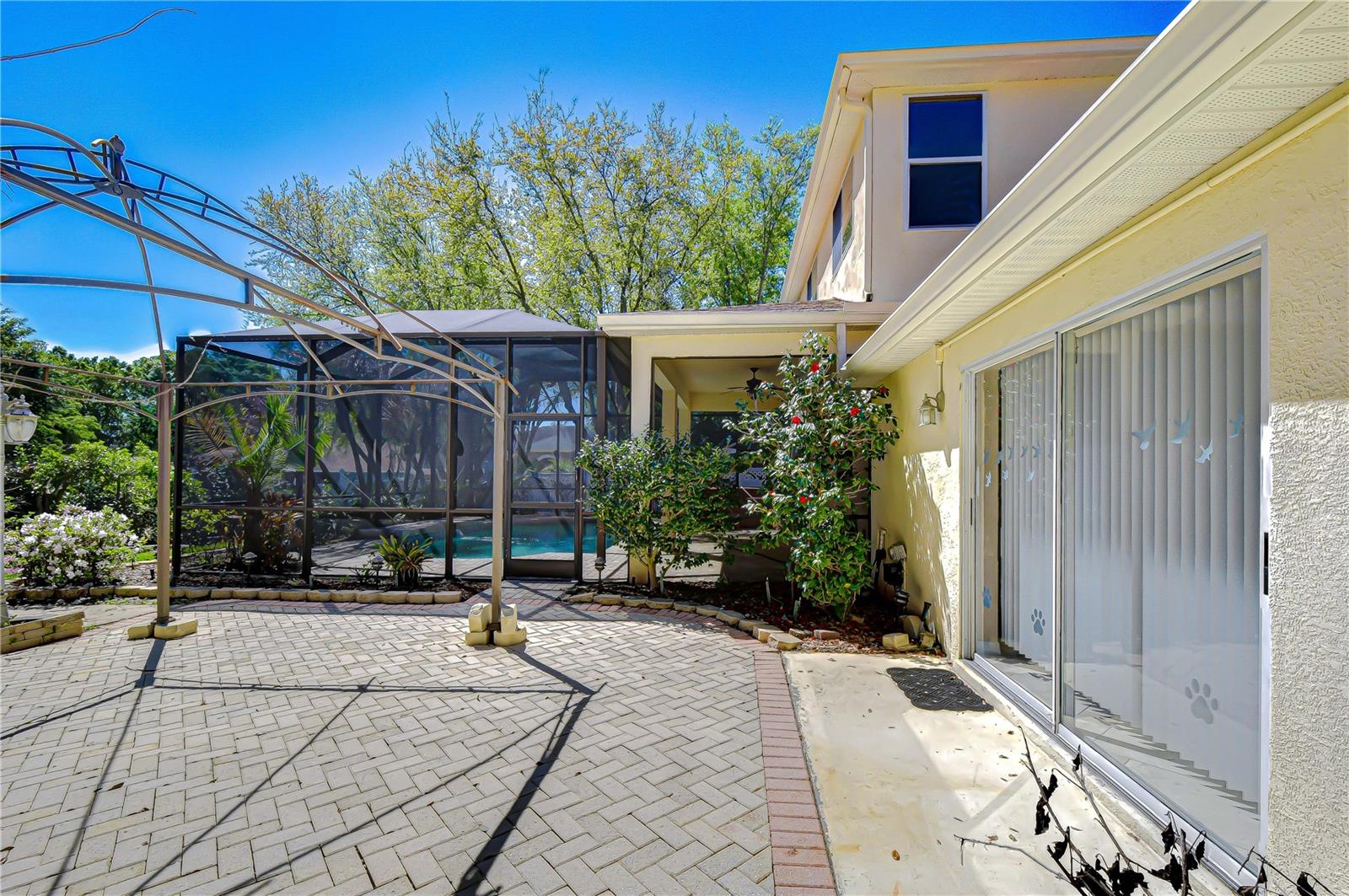 Additional pavered area.