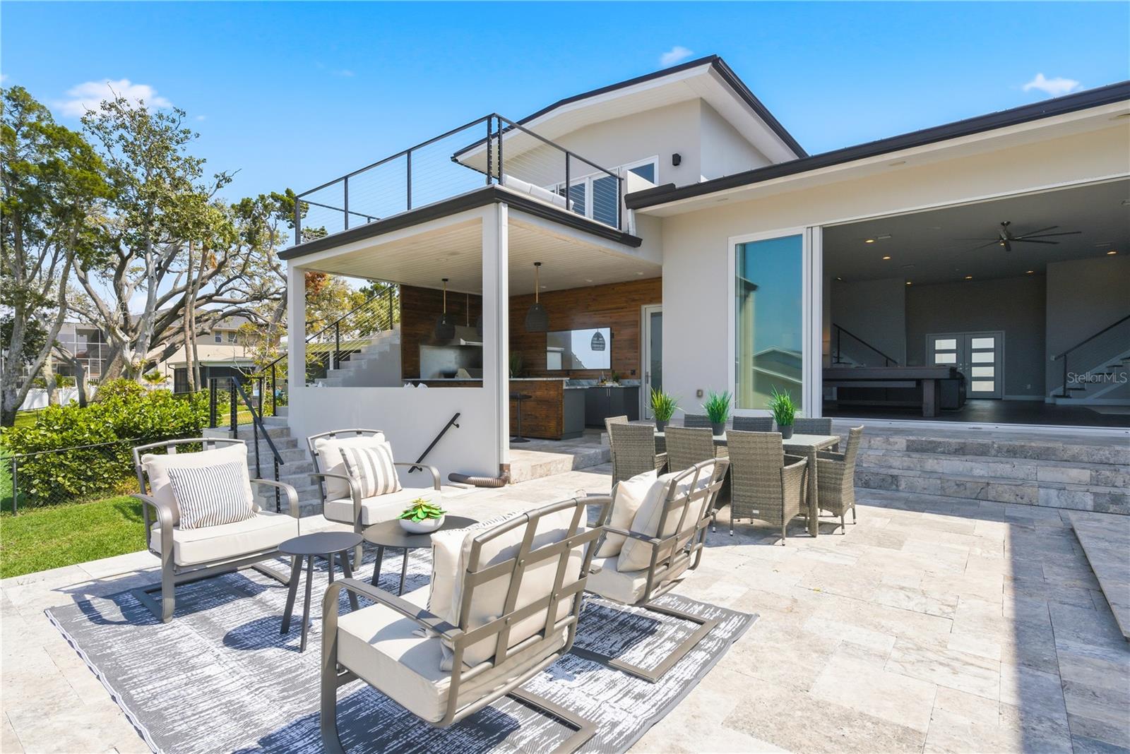 Patio- Outdoor Kitchen - Cabana looking into Back of Home