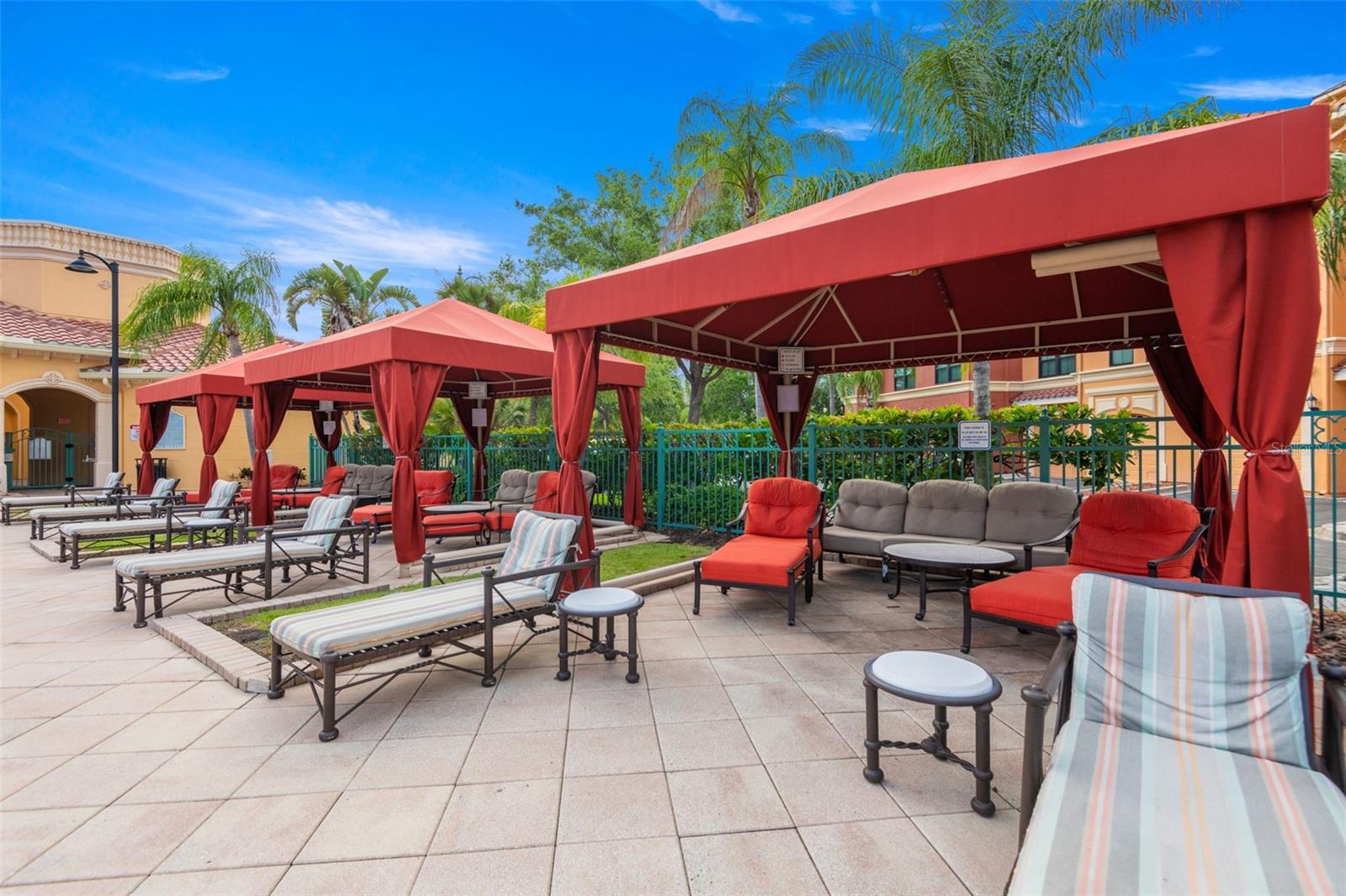 Resort style heated pool deck.