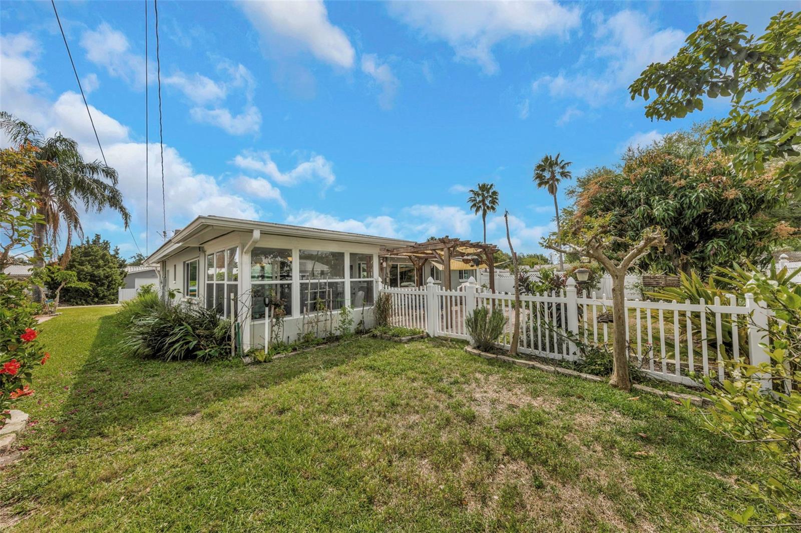 Back yard larger than fenced in area