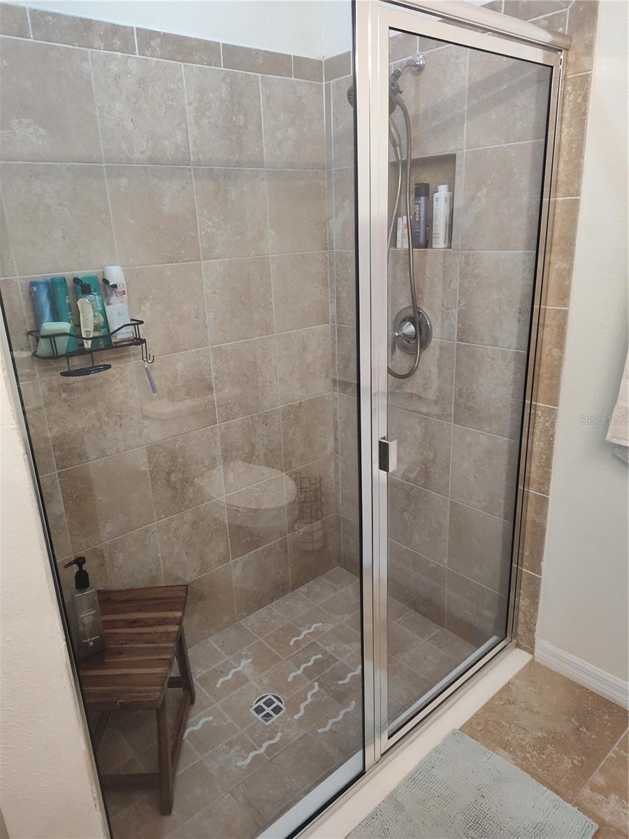 Walk in shower Primary bedroom