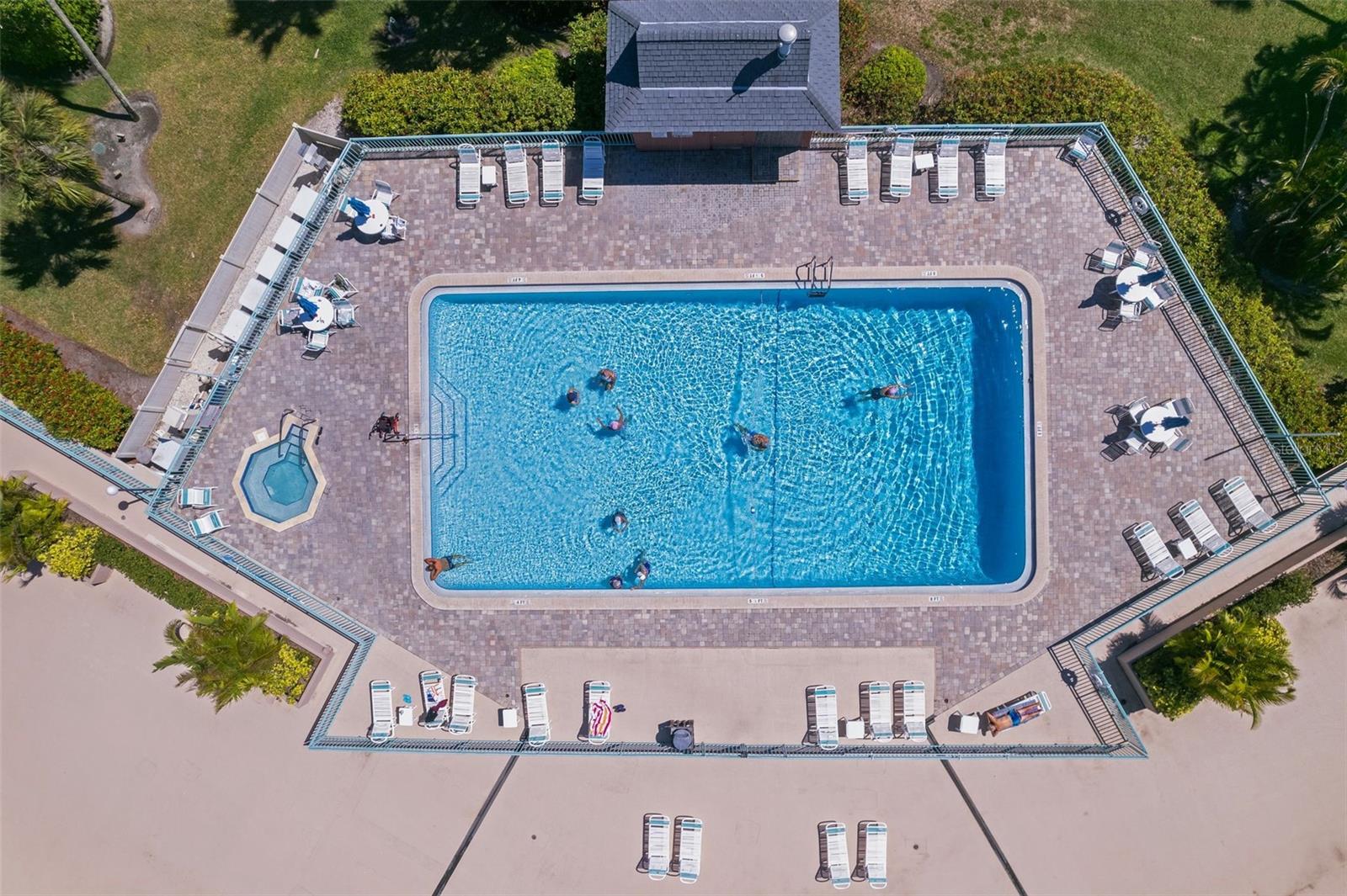 shows spa at LEFT - Tiki Hut NOT visible - Geothermally Heated AND cooled - kept at about 80 degrees year round