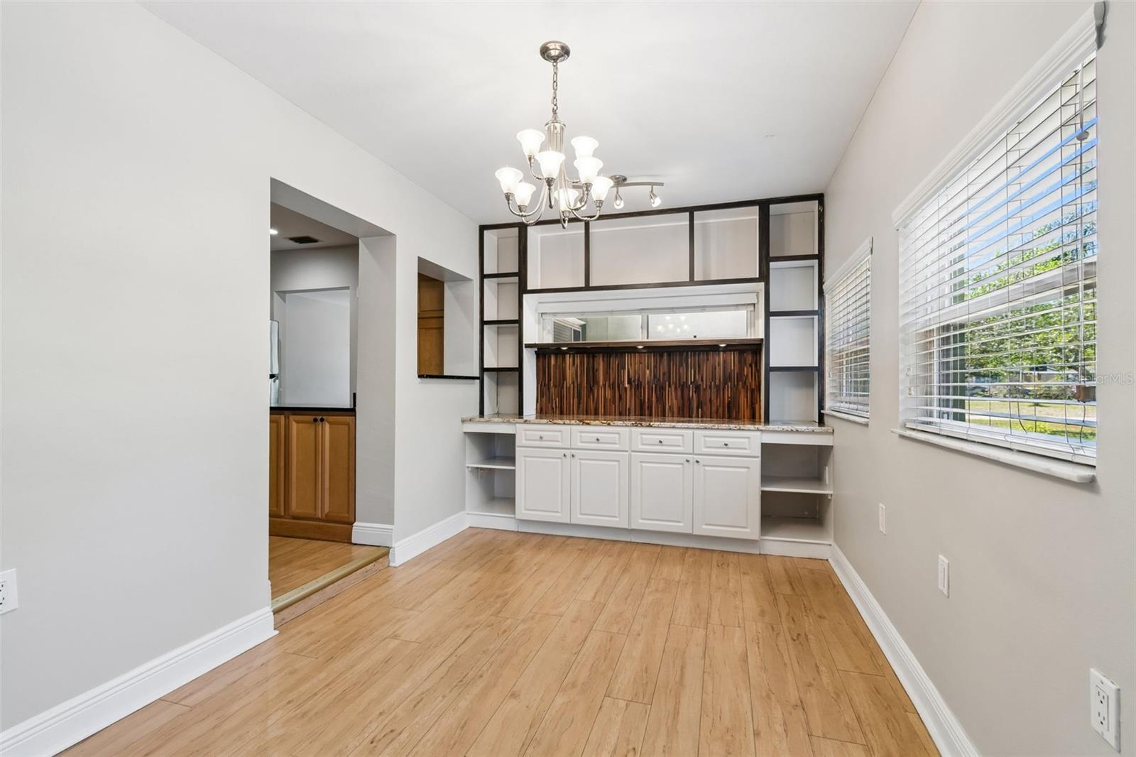 Dining area with built ins