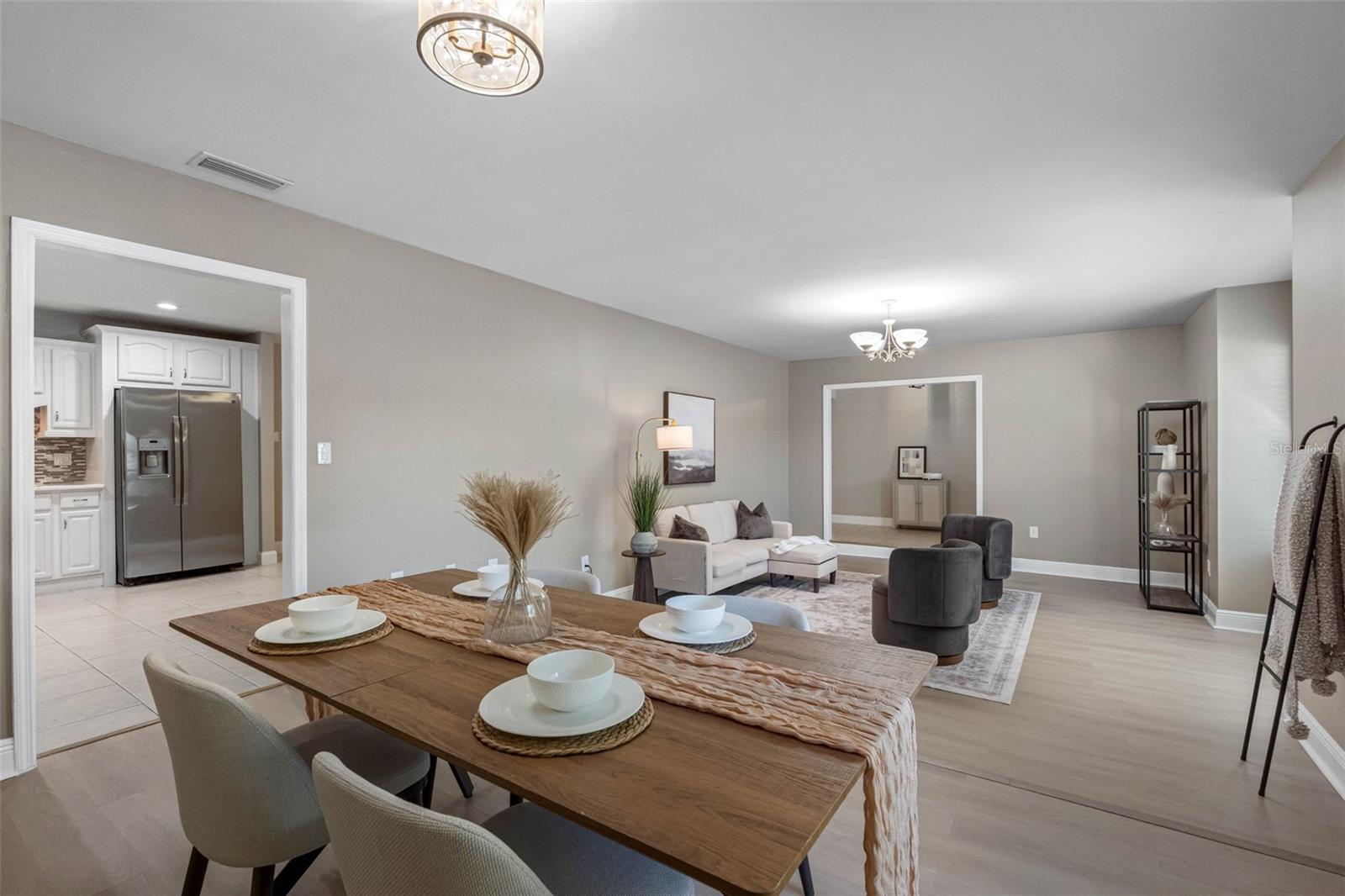 Dining space and Formal Living Room view