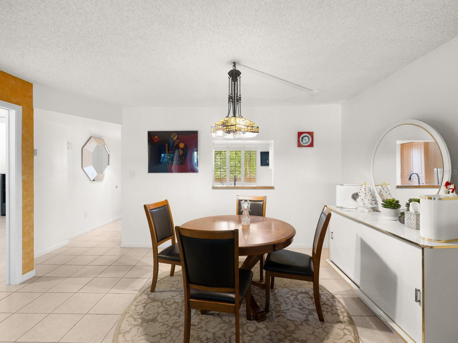 Dining room and guest bedroom and bath on the left
