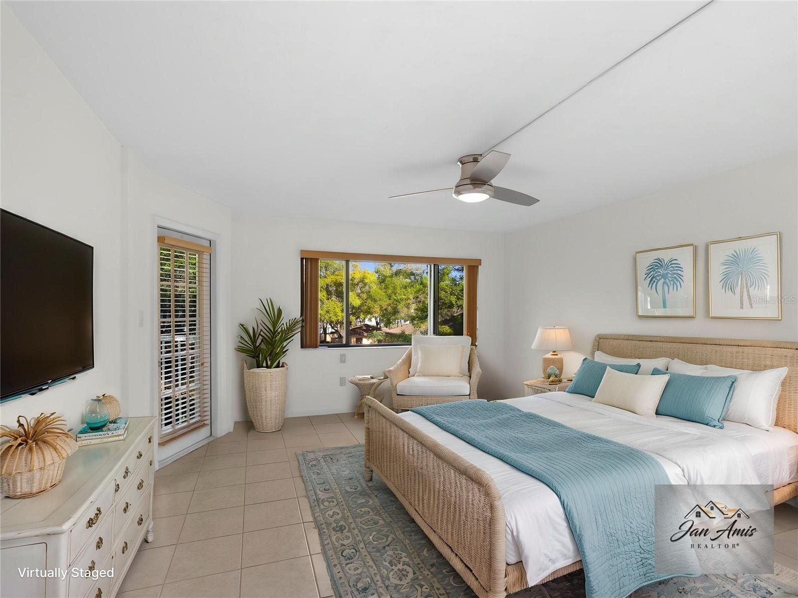 Staged primary bedroom