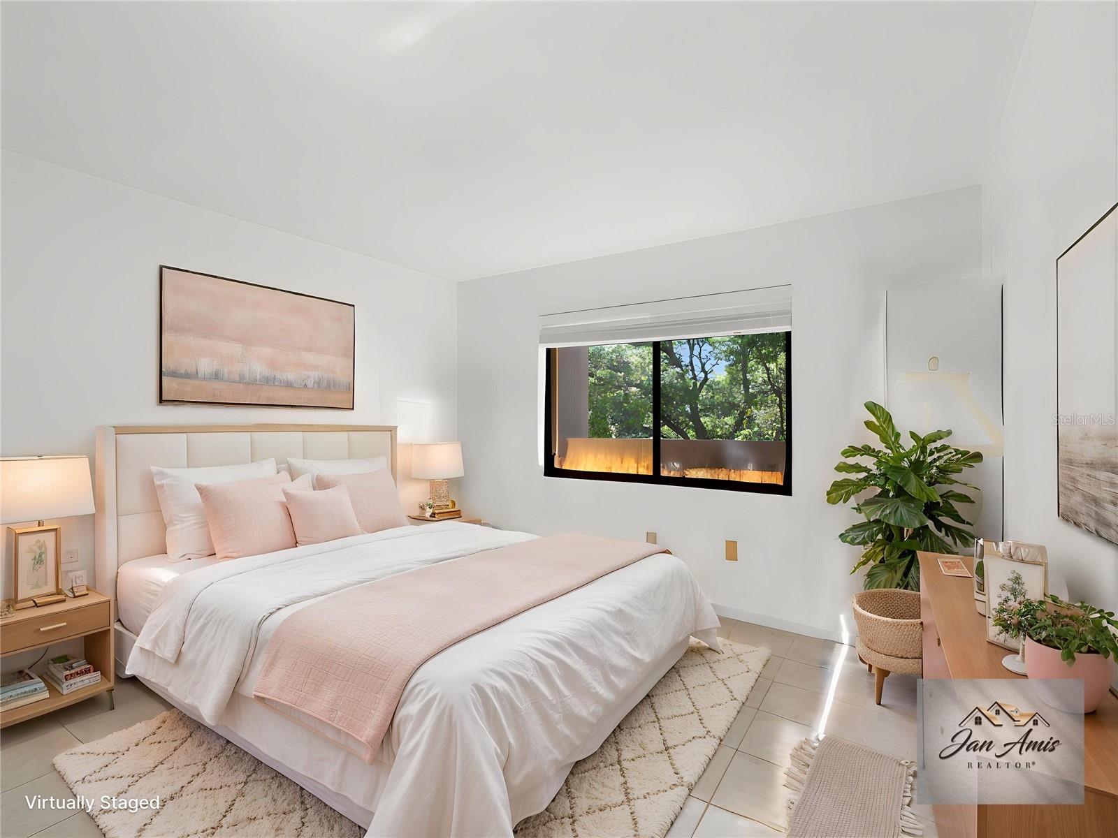 Staged guest bedroom