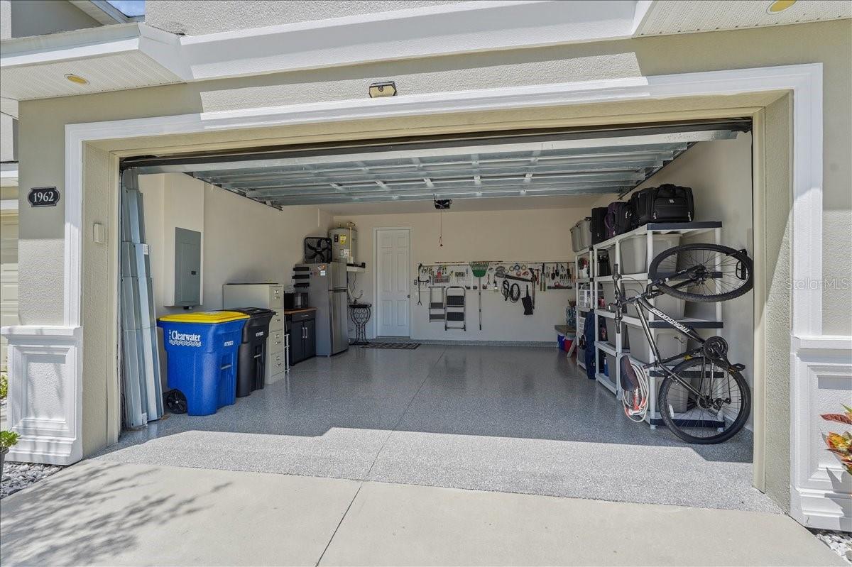 Finished garage floors/hurricane shutters