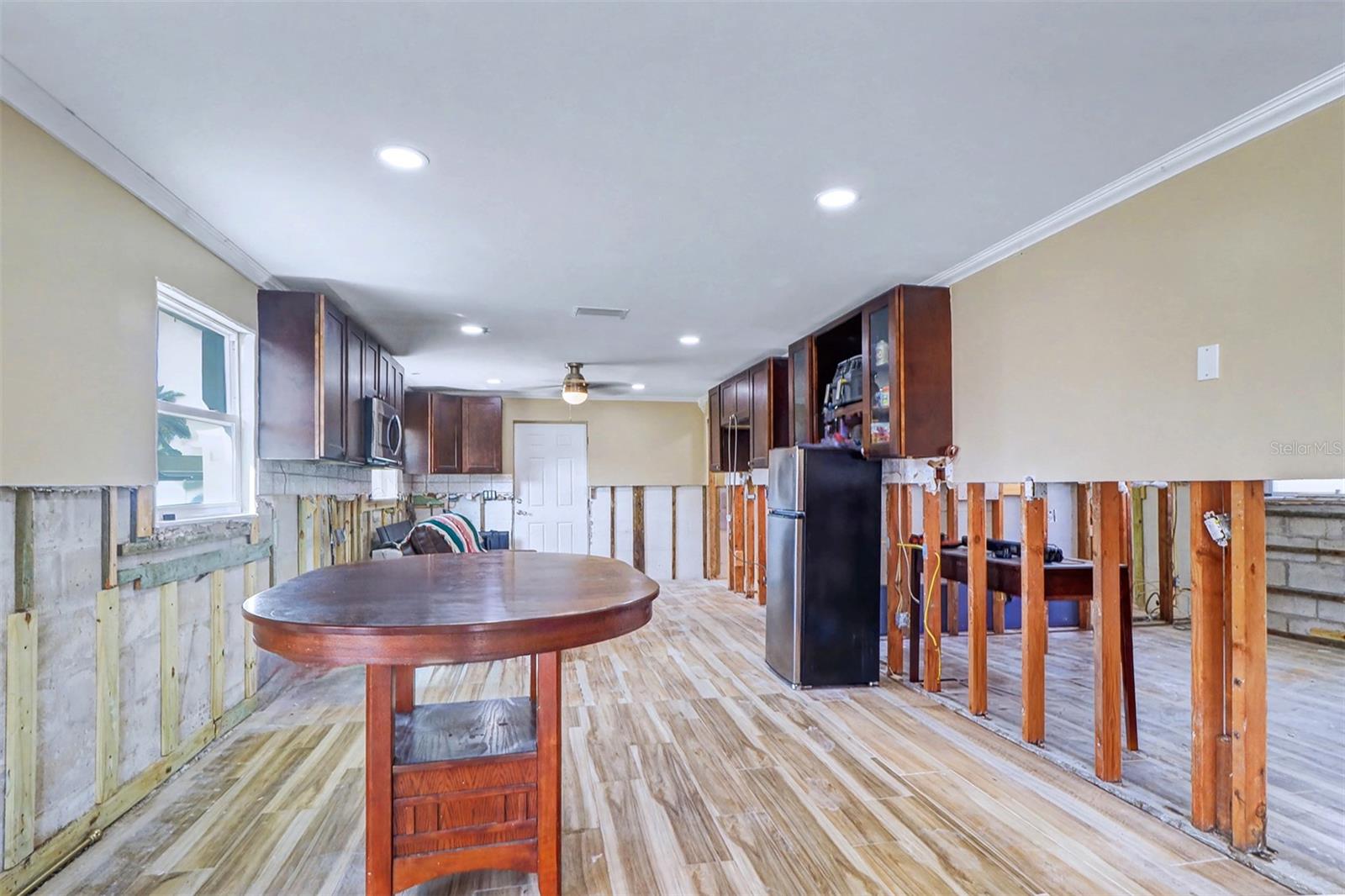 This is looking toward the kitchen