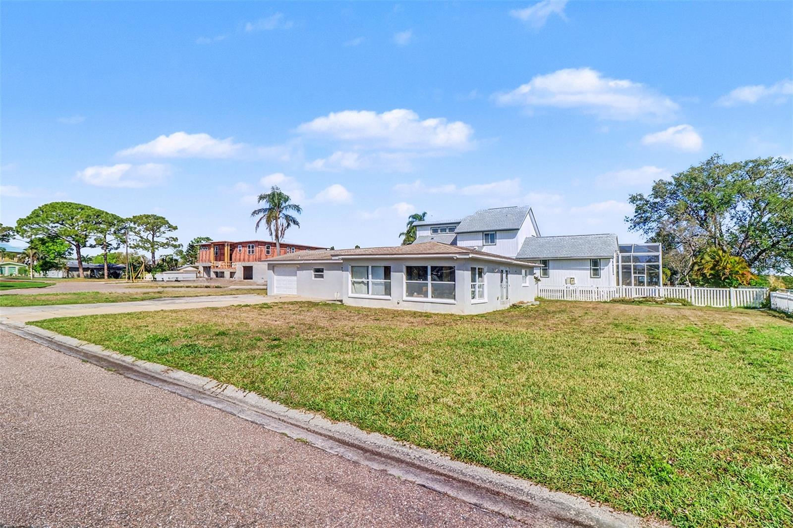 The lot is nearly 1/3 acre and located on the corner