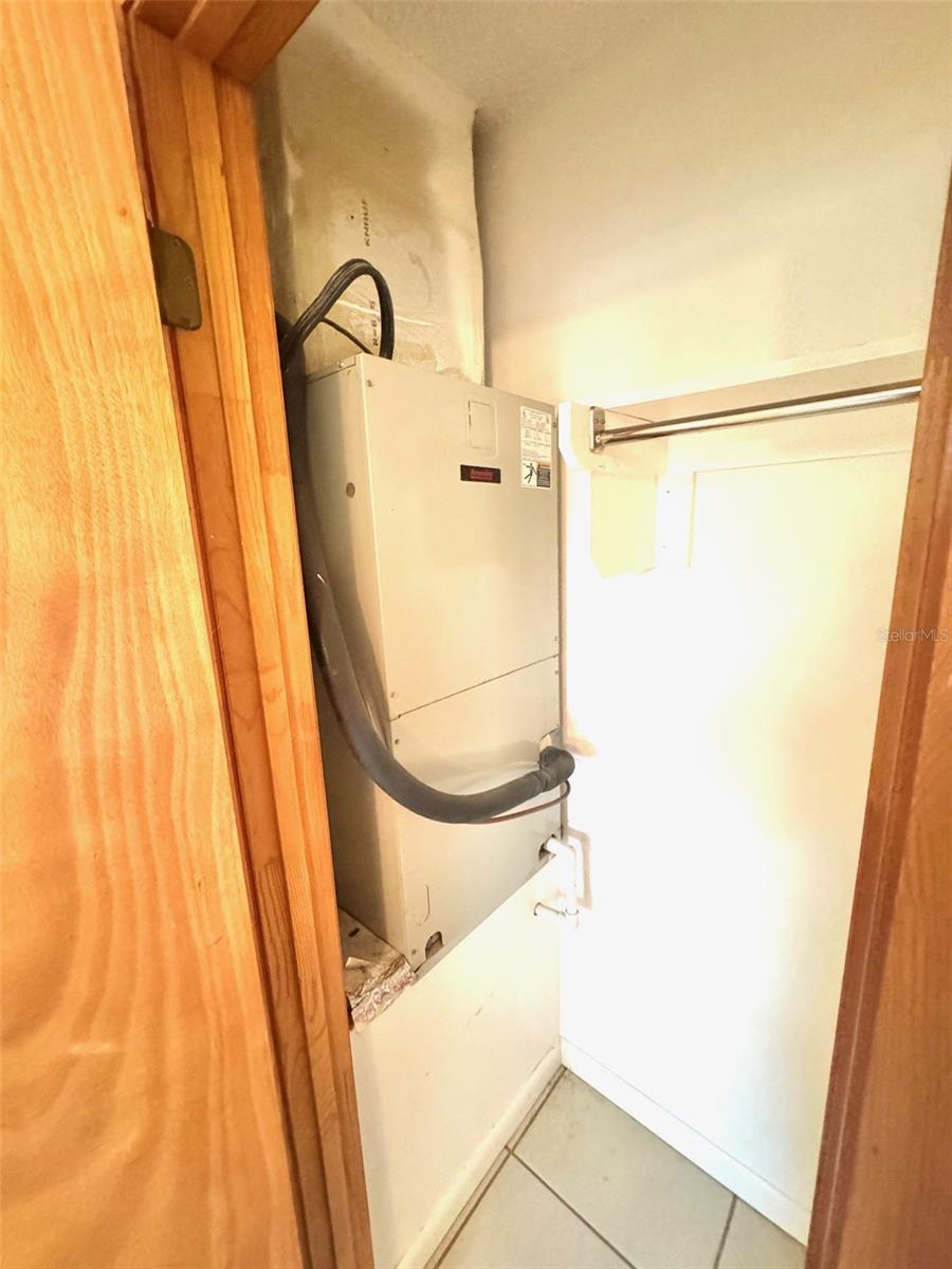 Air handler in closet of bedroom #1
