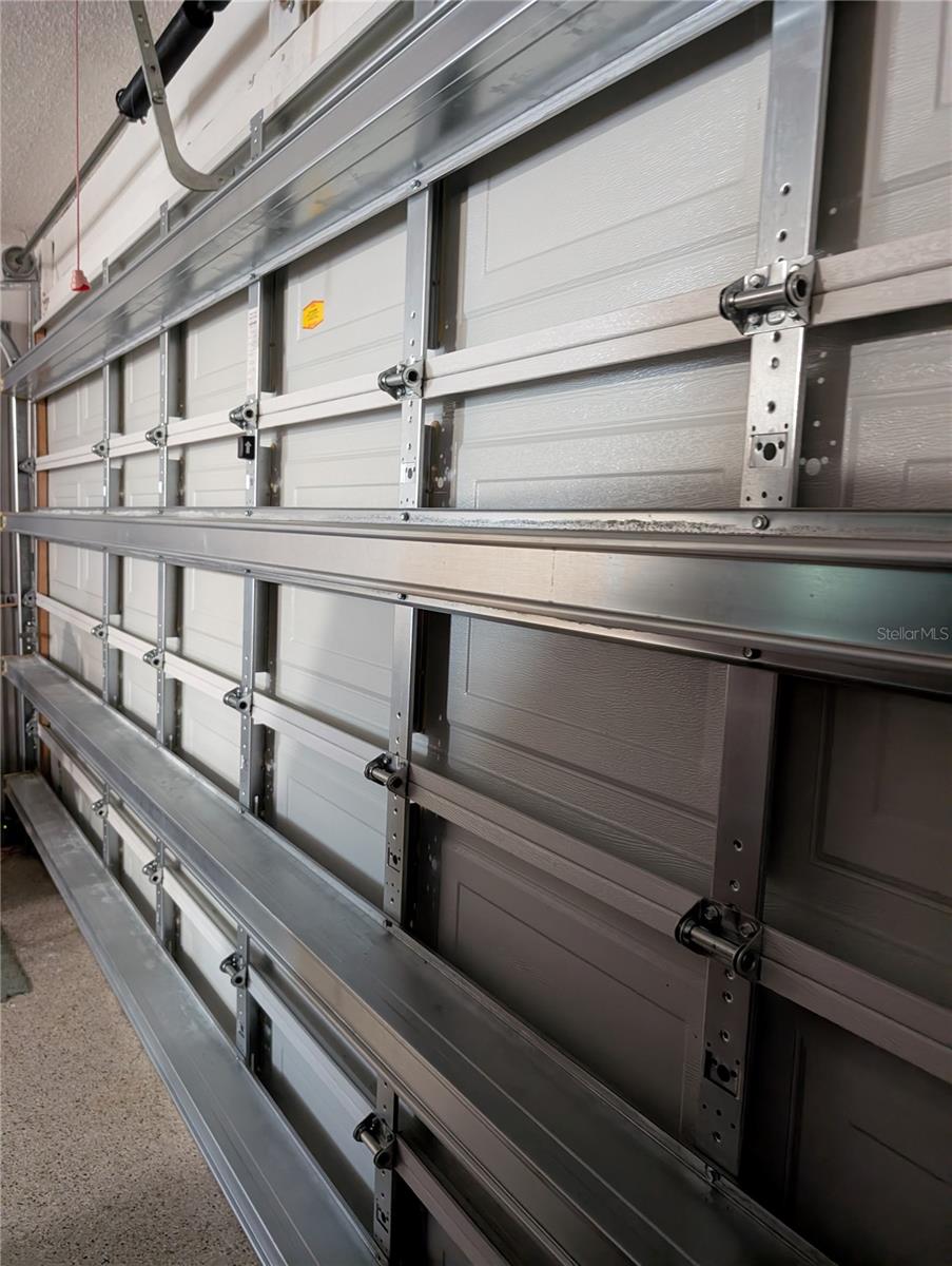 Reinforced garage door.