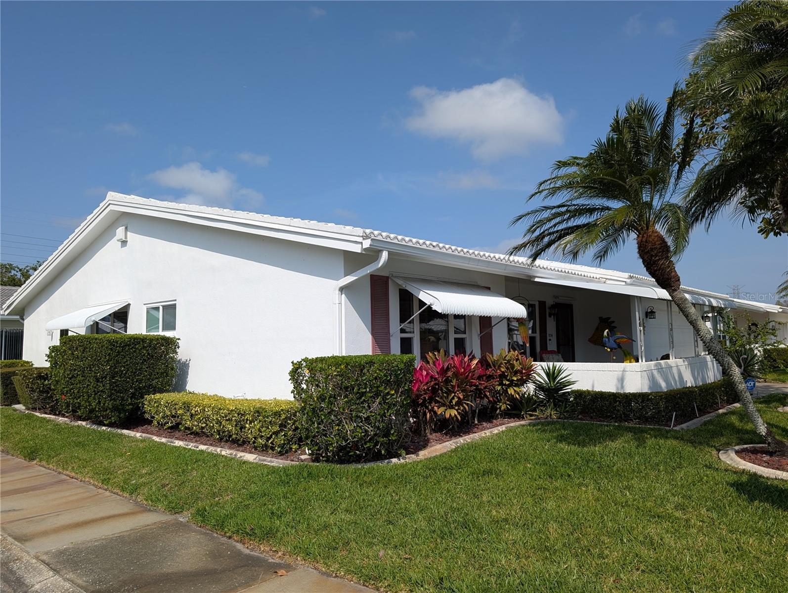 Front/side view from street corner.