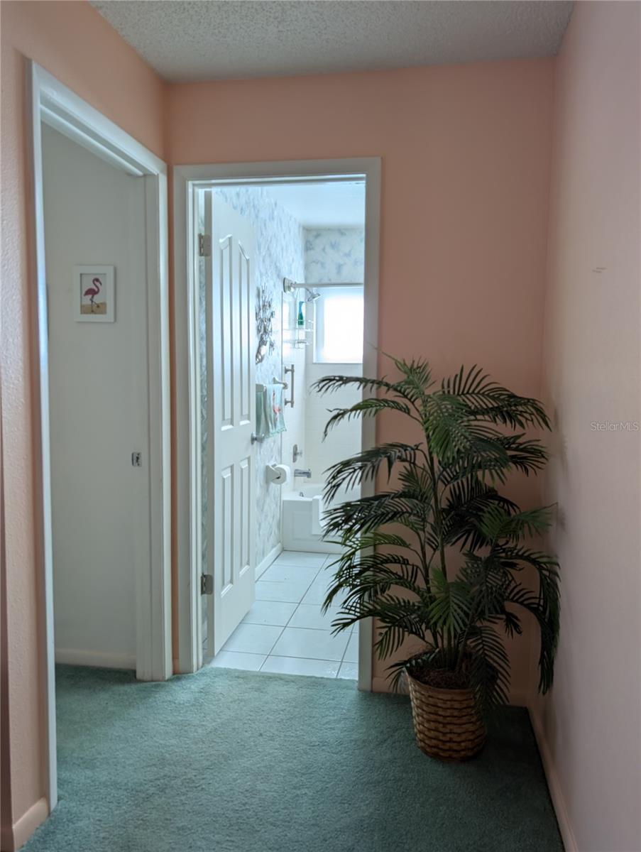 View of Guest bedroom entry next to main bathroom.