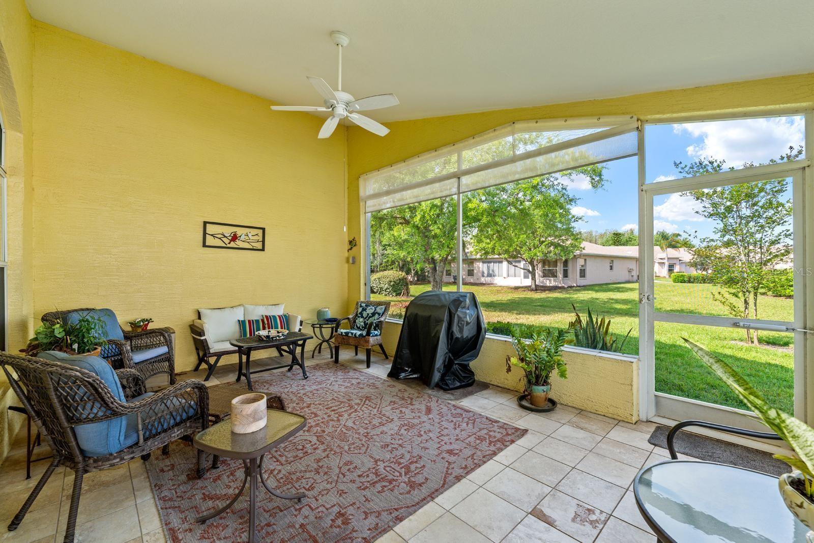 Screened in lanai is a wonderful place to start or end your day