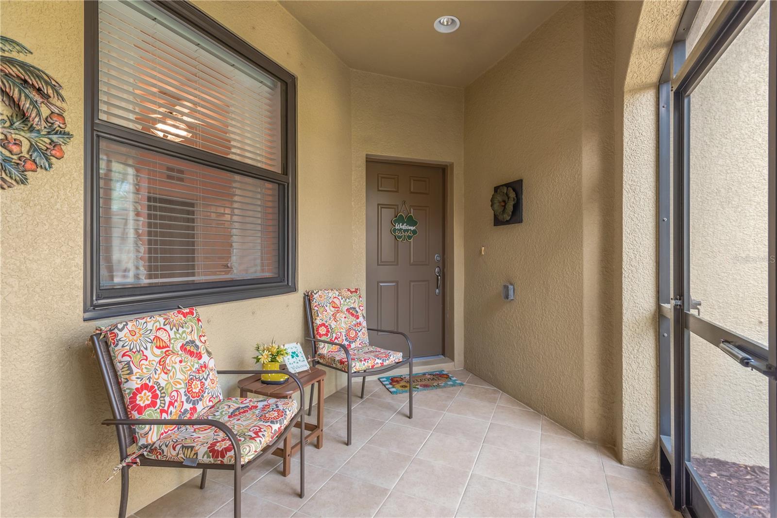Screened & Tiled Front Porch