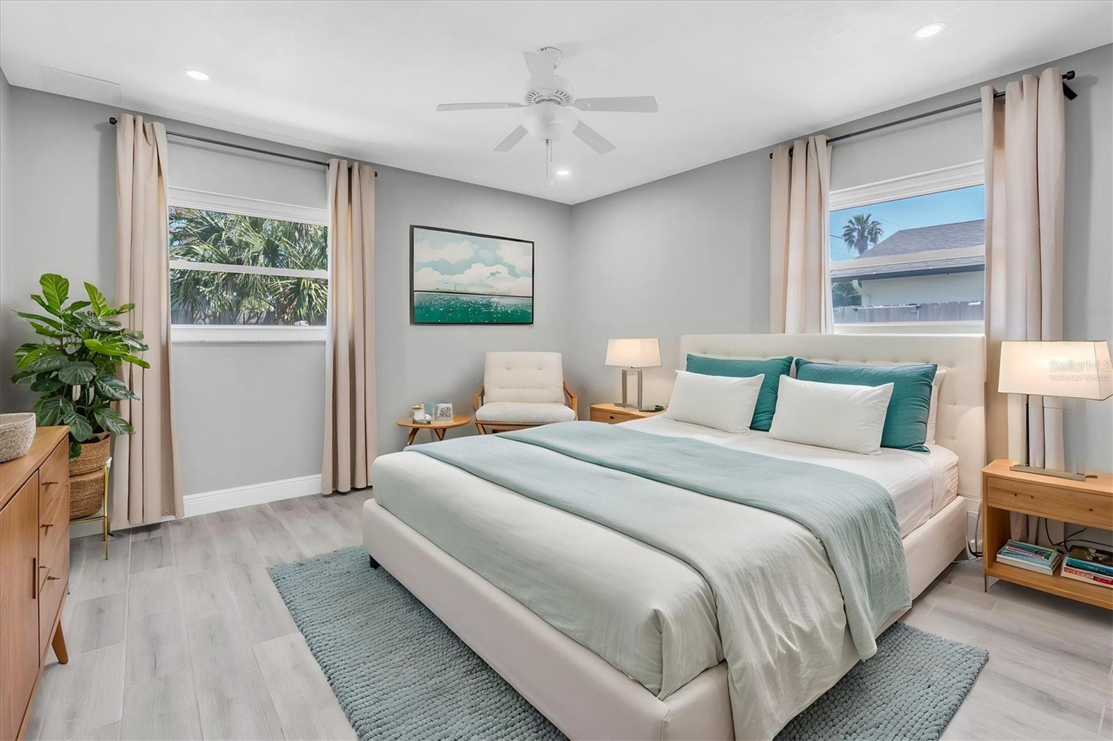 Virtually staged Primary Bedroom