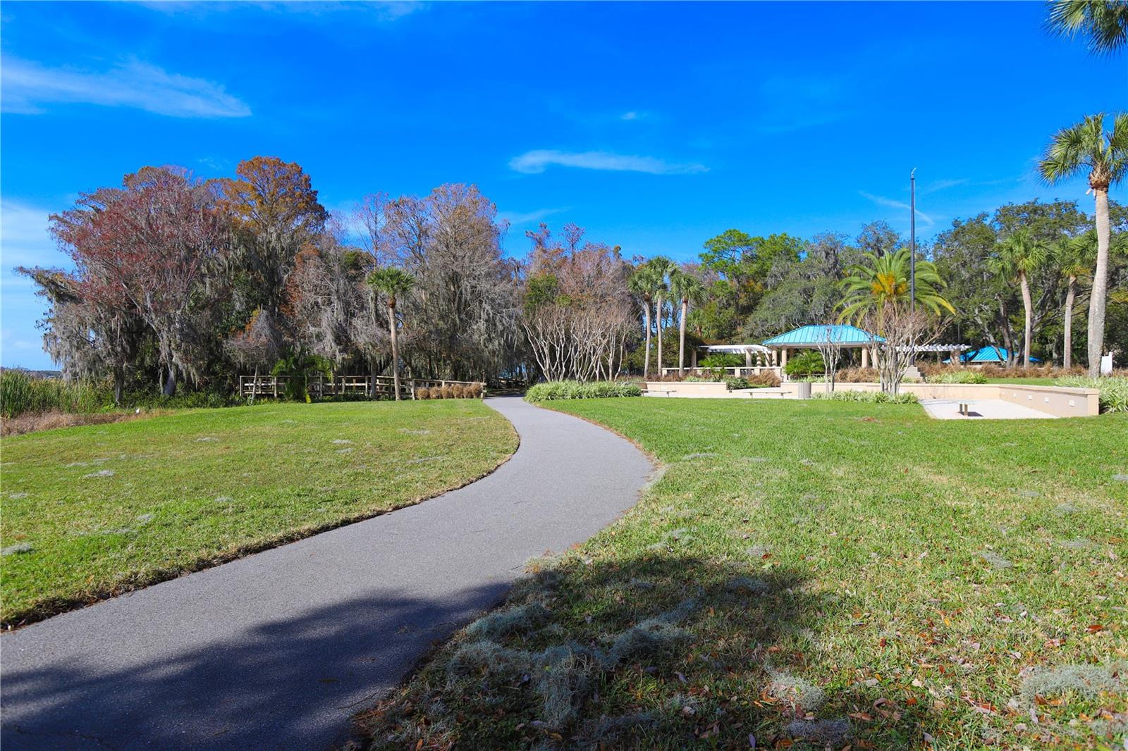 Walking Trail by Boat Ramp and Lake Tarpon at the Lakefront Park