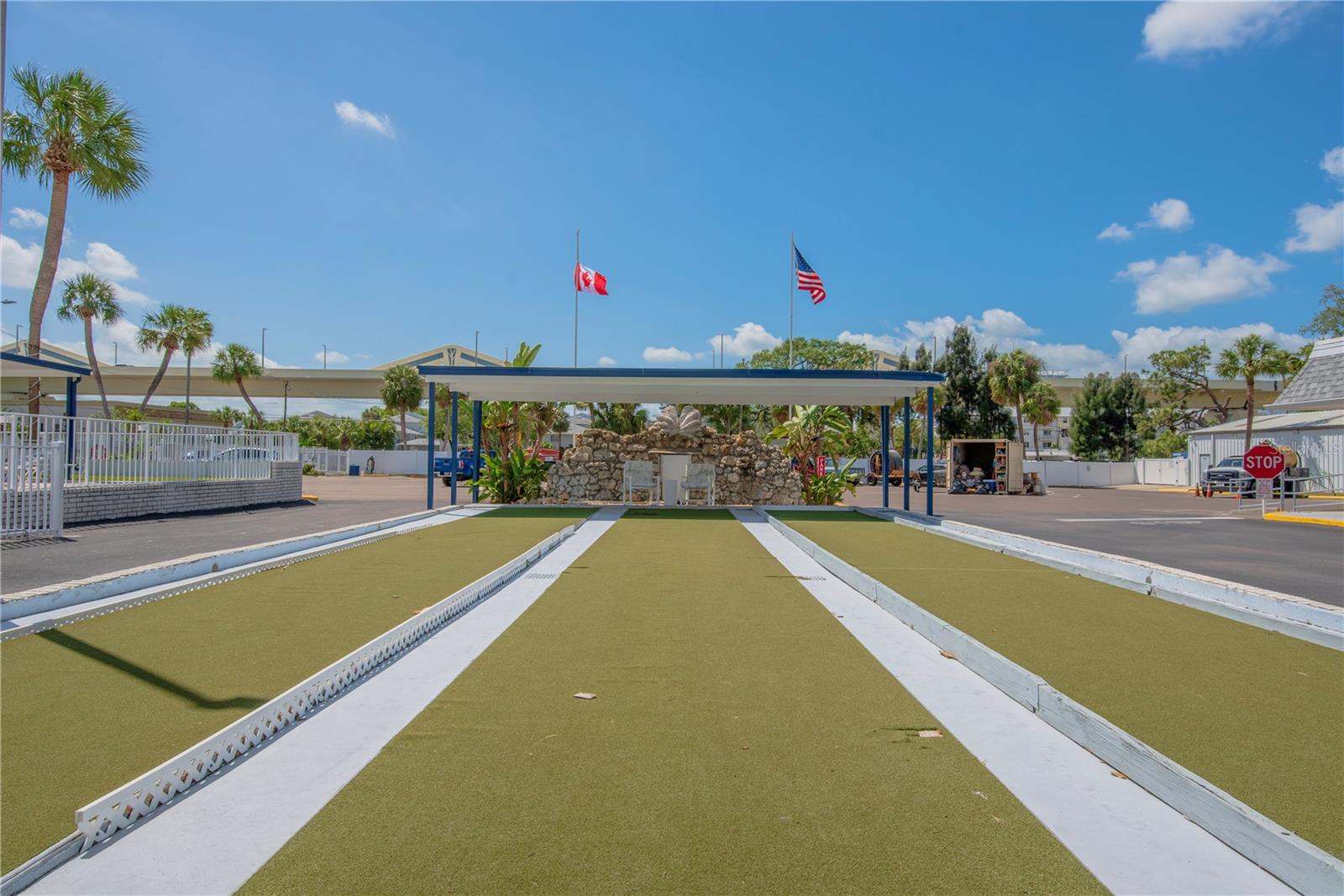 Shuffleboard court.