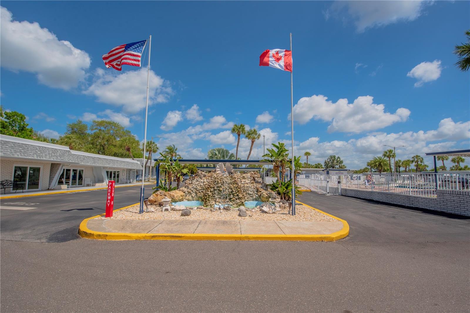 Community water feature.