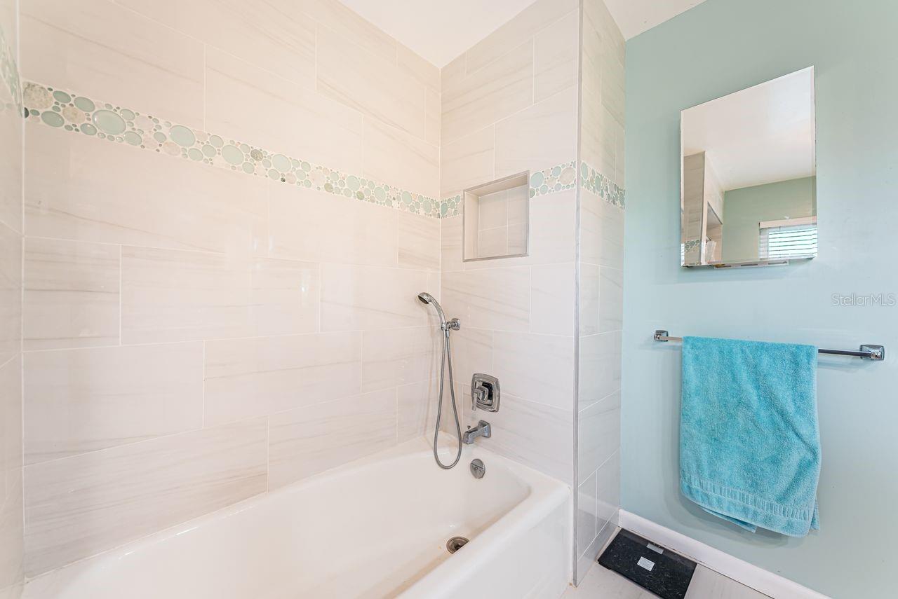 Master Bath has tub/shower combo and also a walk-in shower