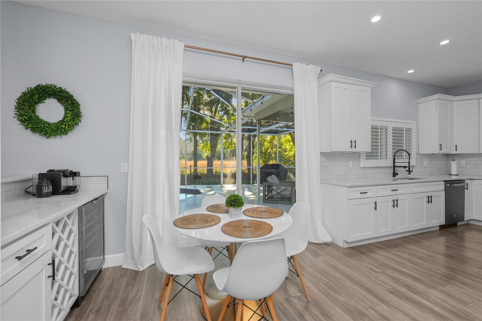 Coffee Bar with Wine Fridge plus Eat in Space in the Kitchen