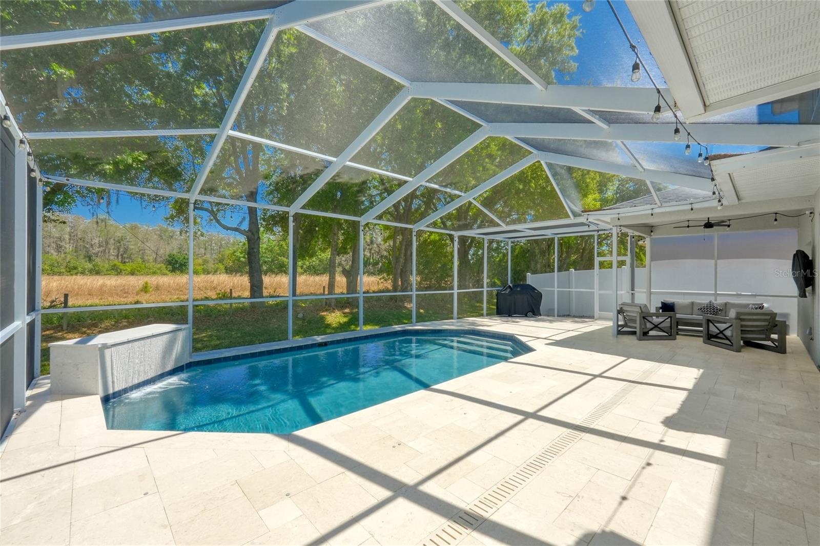 Lots of room to relax in the shade and enjoy the sound of the water fountain