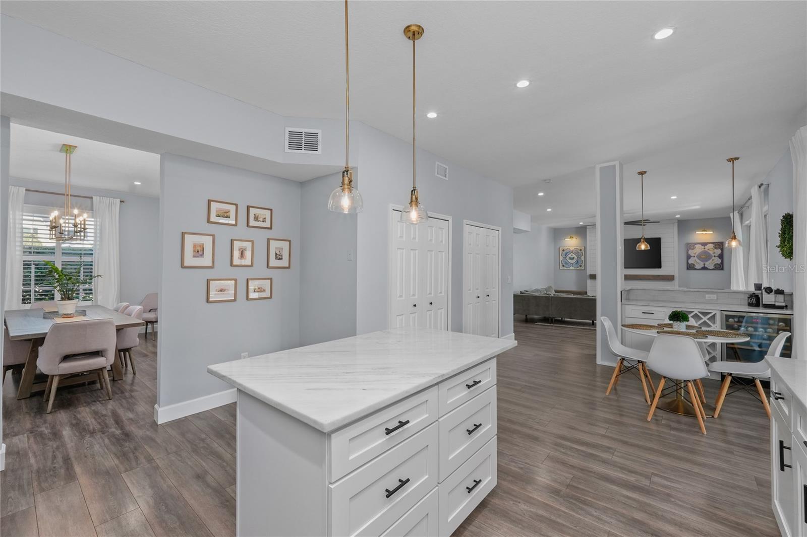 The Center Island has lots of storage plus double pantries with storage systems