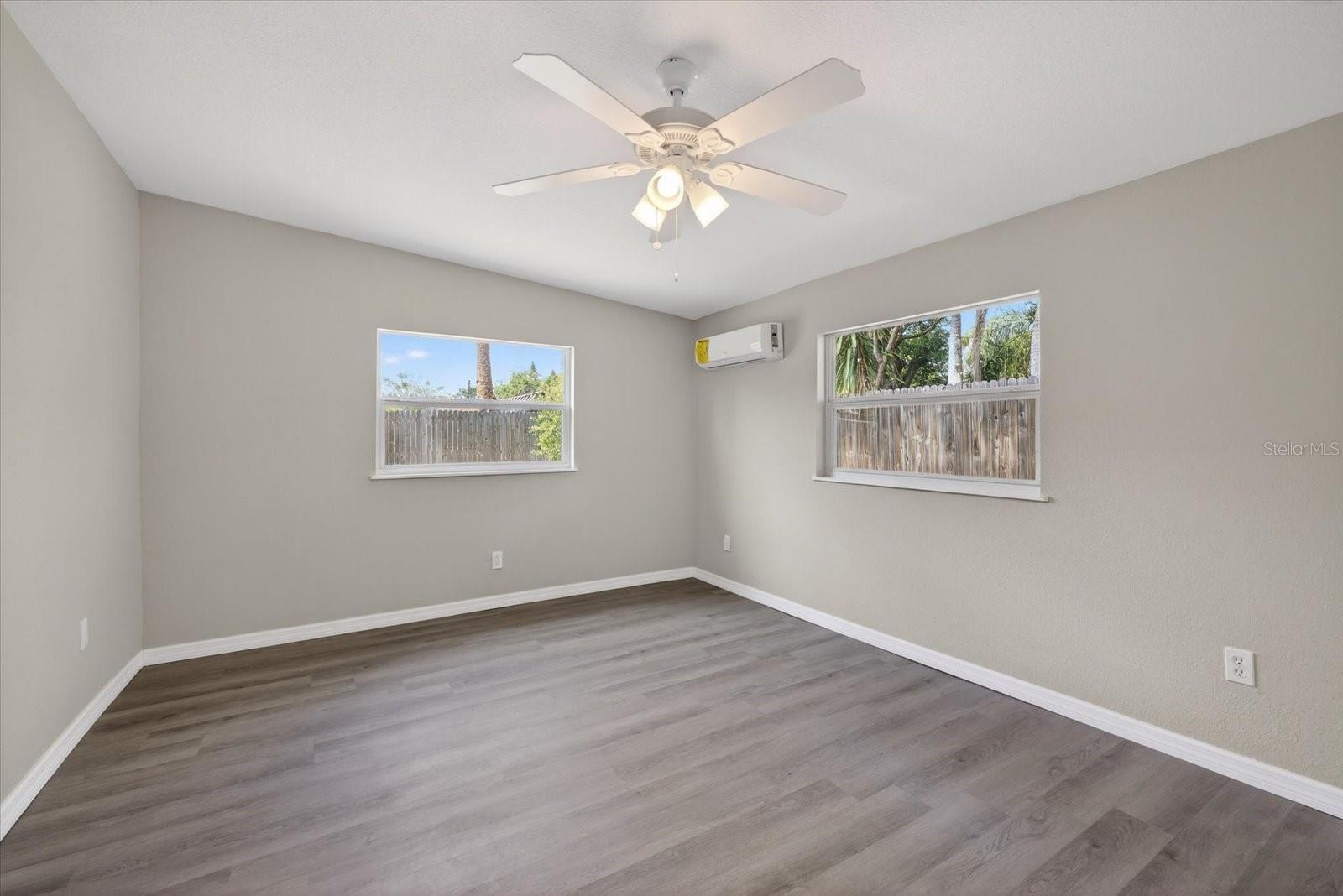 Primary bedroom with mini split