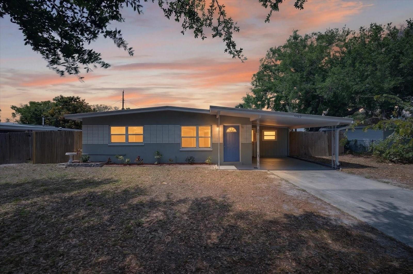 Front of home twilight view