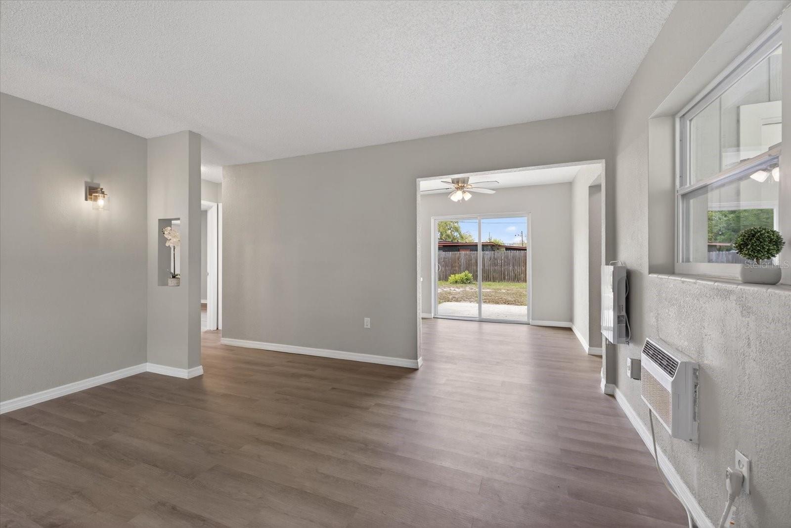 View from front door toward back yard