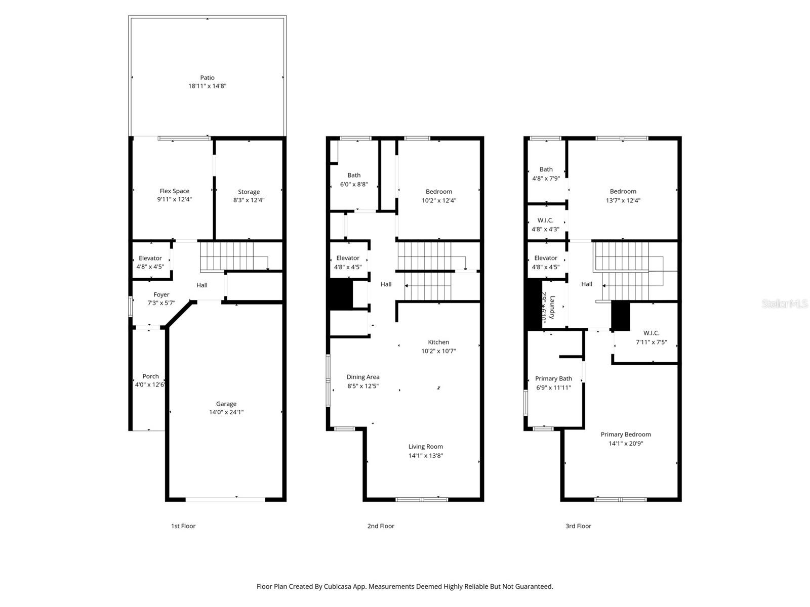 Measured floor plans by floor