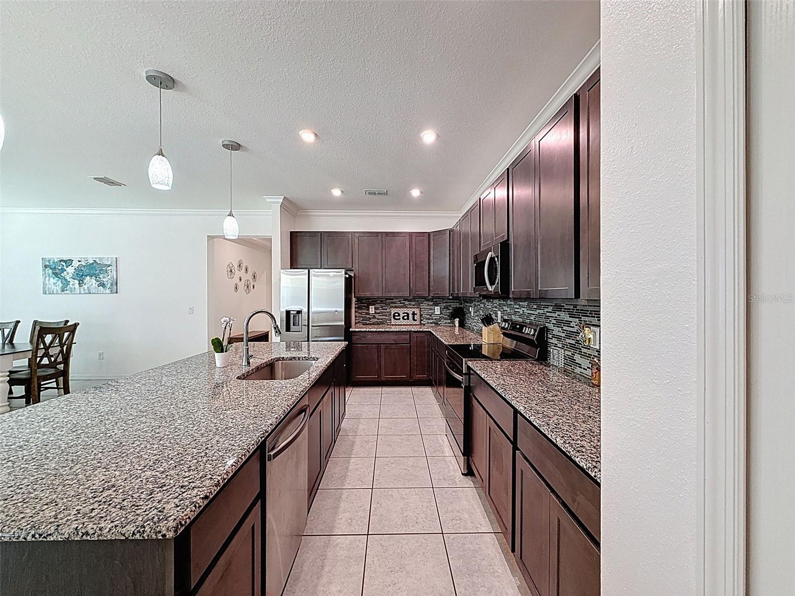 Abundant counter space and cabinetry