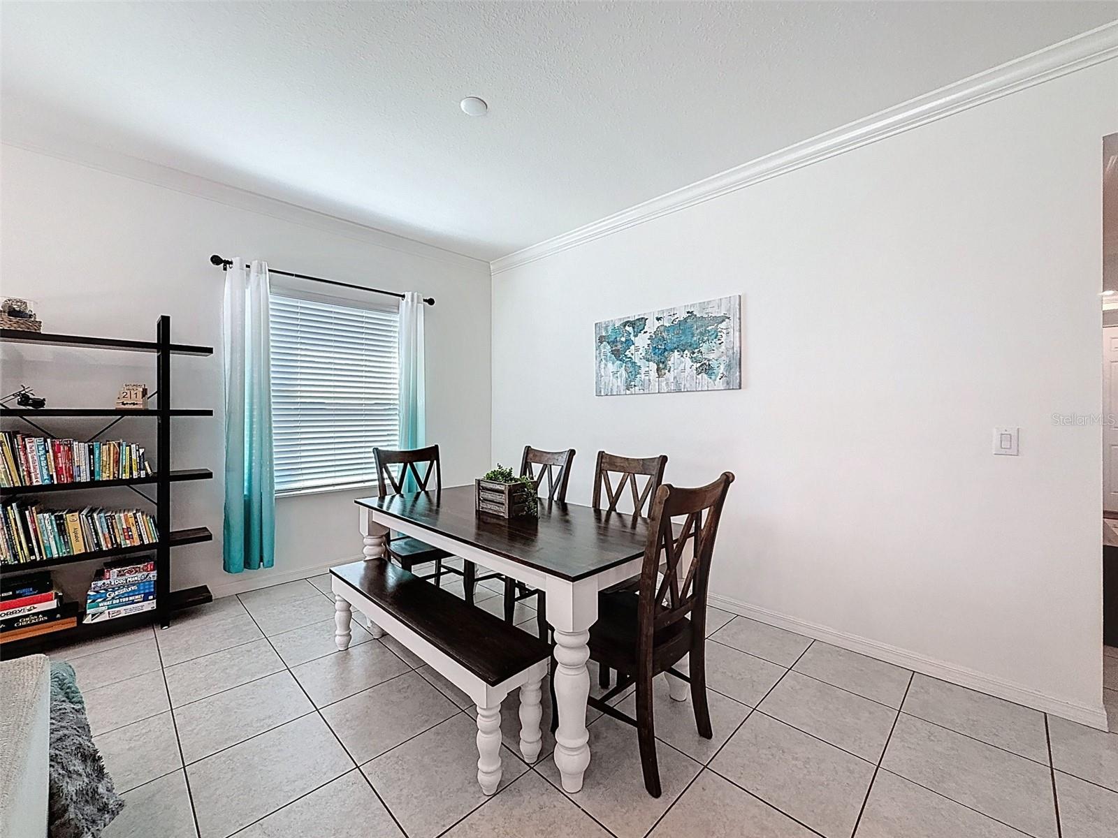 Generous space for a full-size dining table