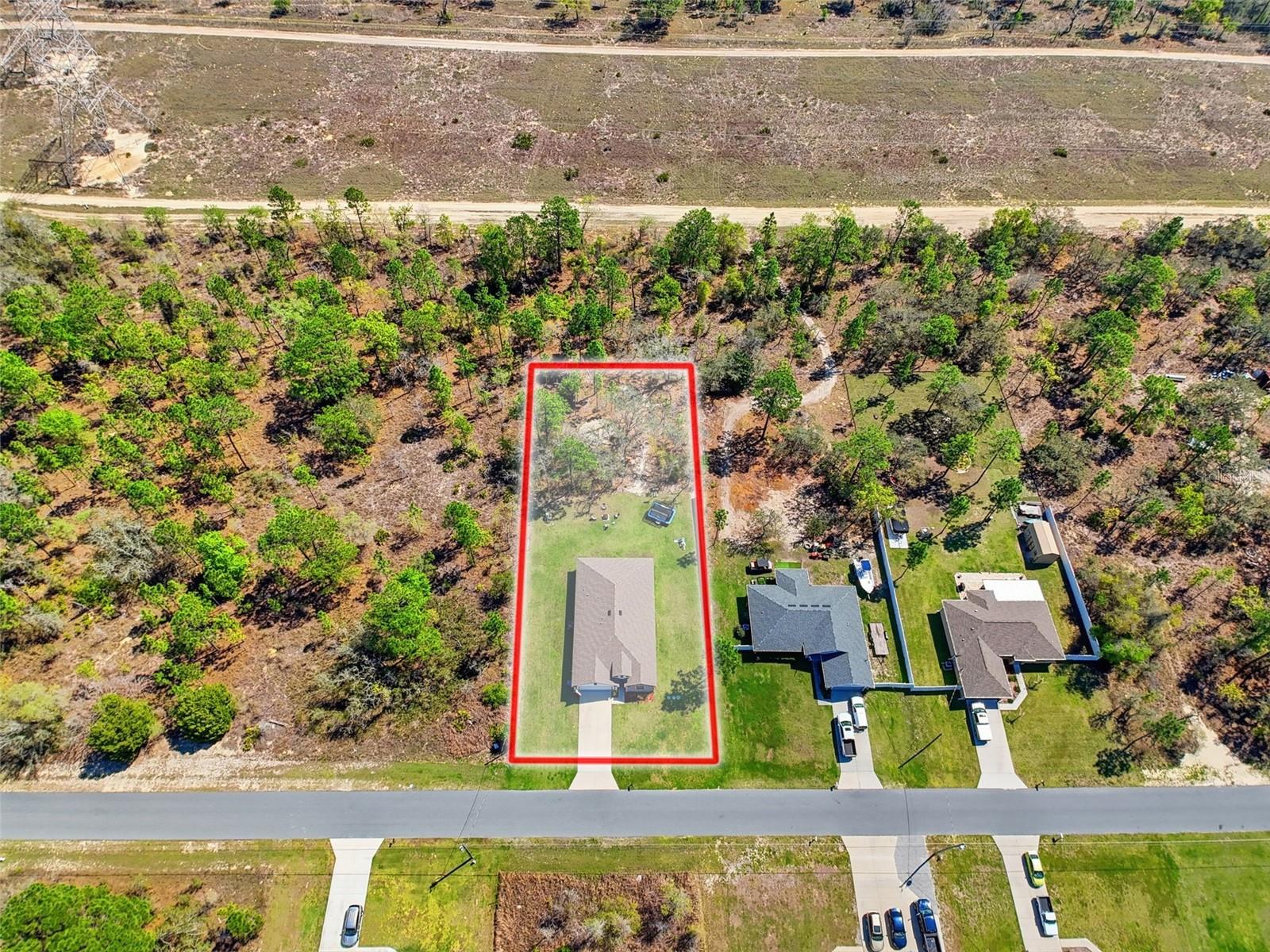 Just over half an acre of usable land