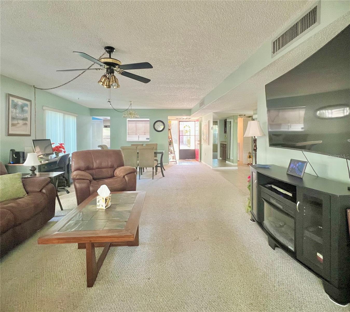 Living room looking to the front door entrance