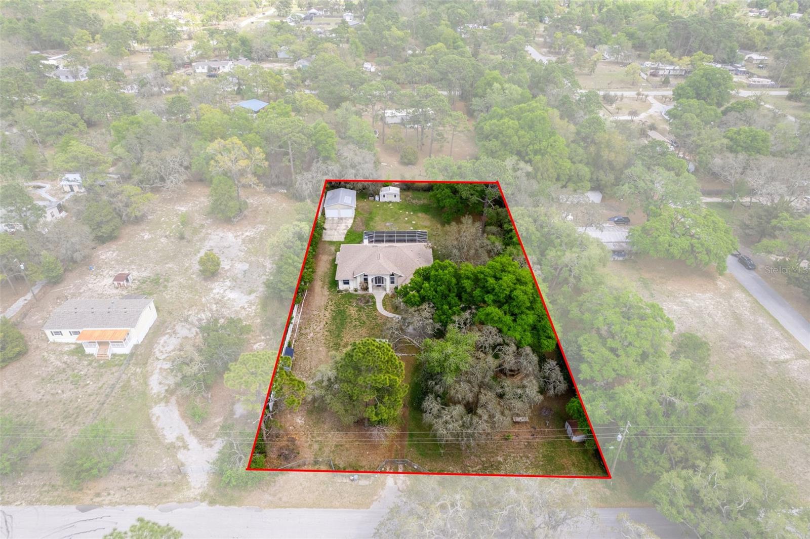 Aerial Outline of the Front of the Property