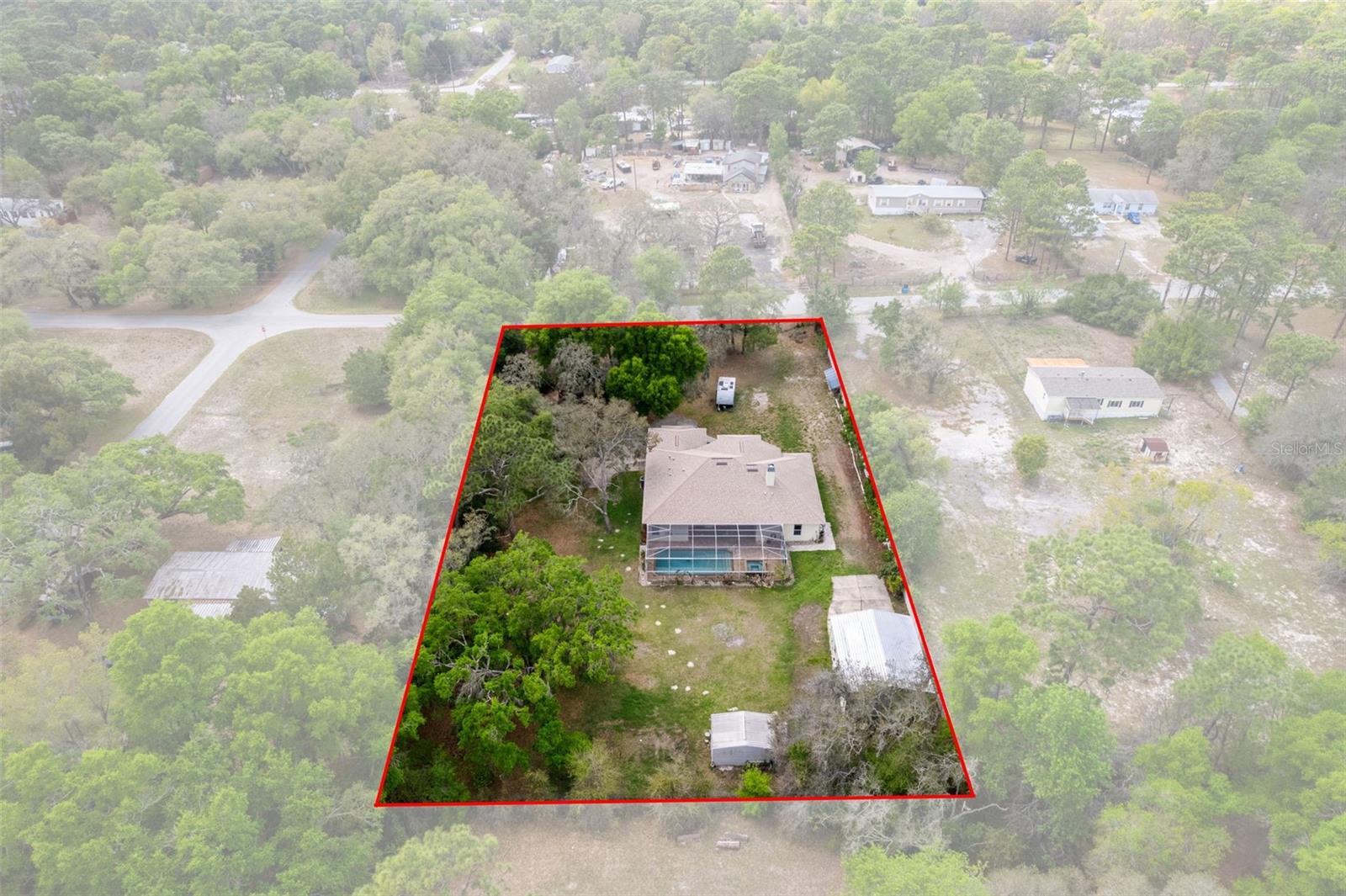 Aerial Outline of the Back of the Property