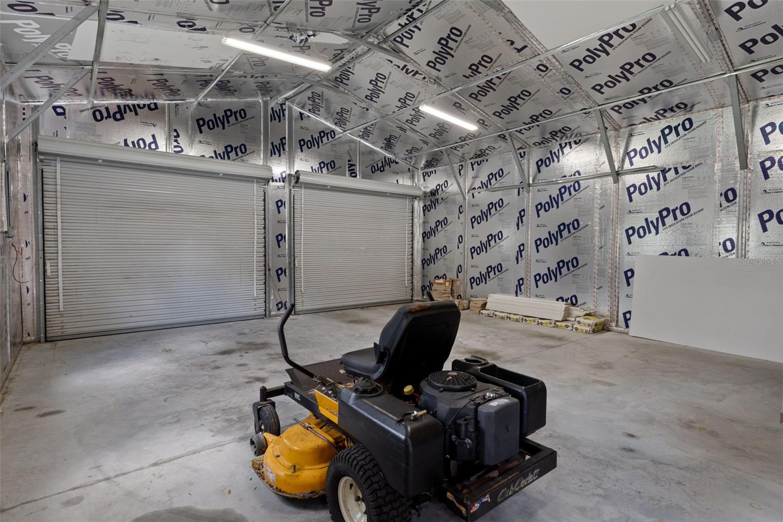 Inside of the Metal Building is insulated