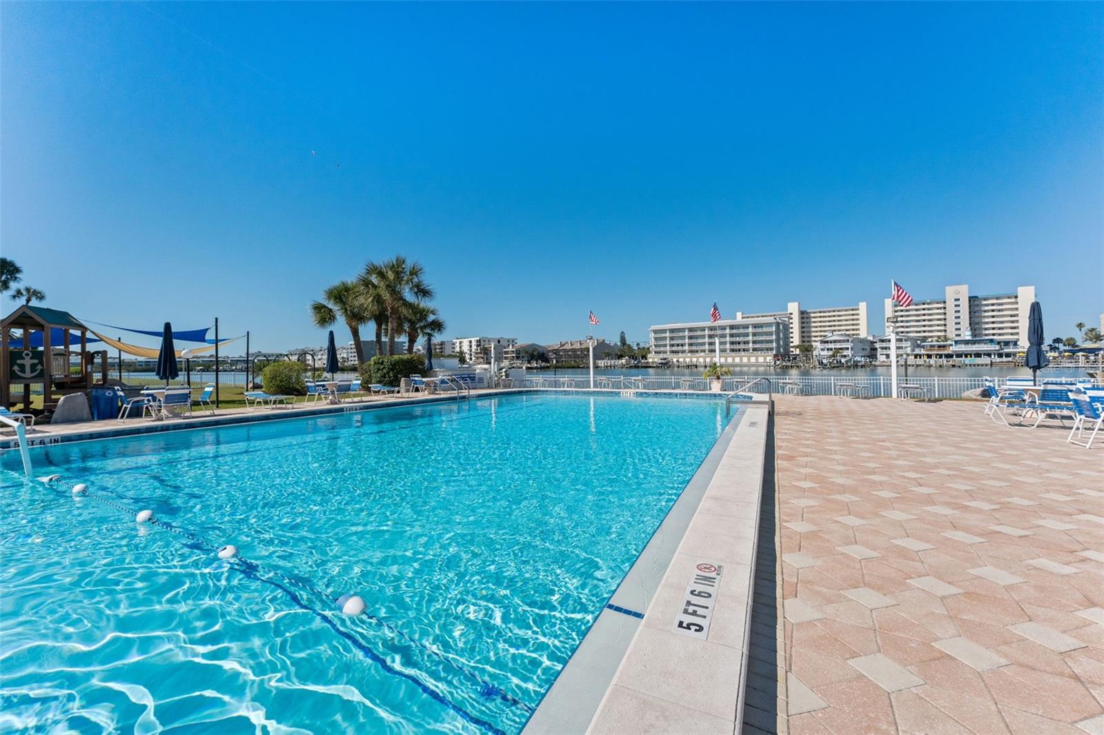 The pool is on the Intracoastal- excellent breezes- heated pool!