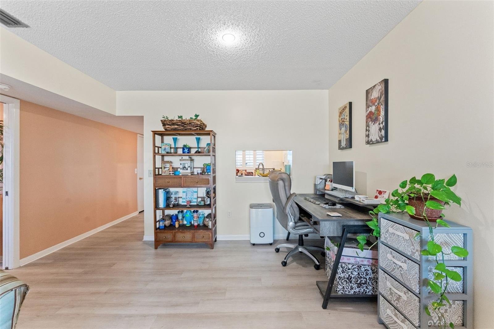 Dining room is currently being used as a work from home space. Roomy!