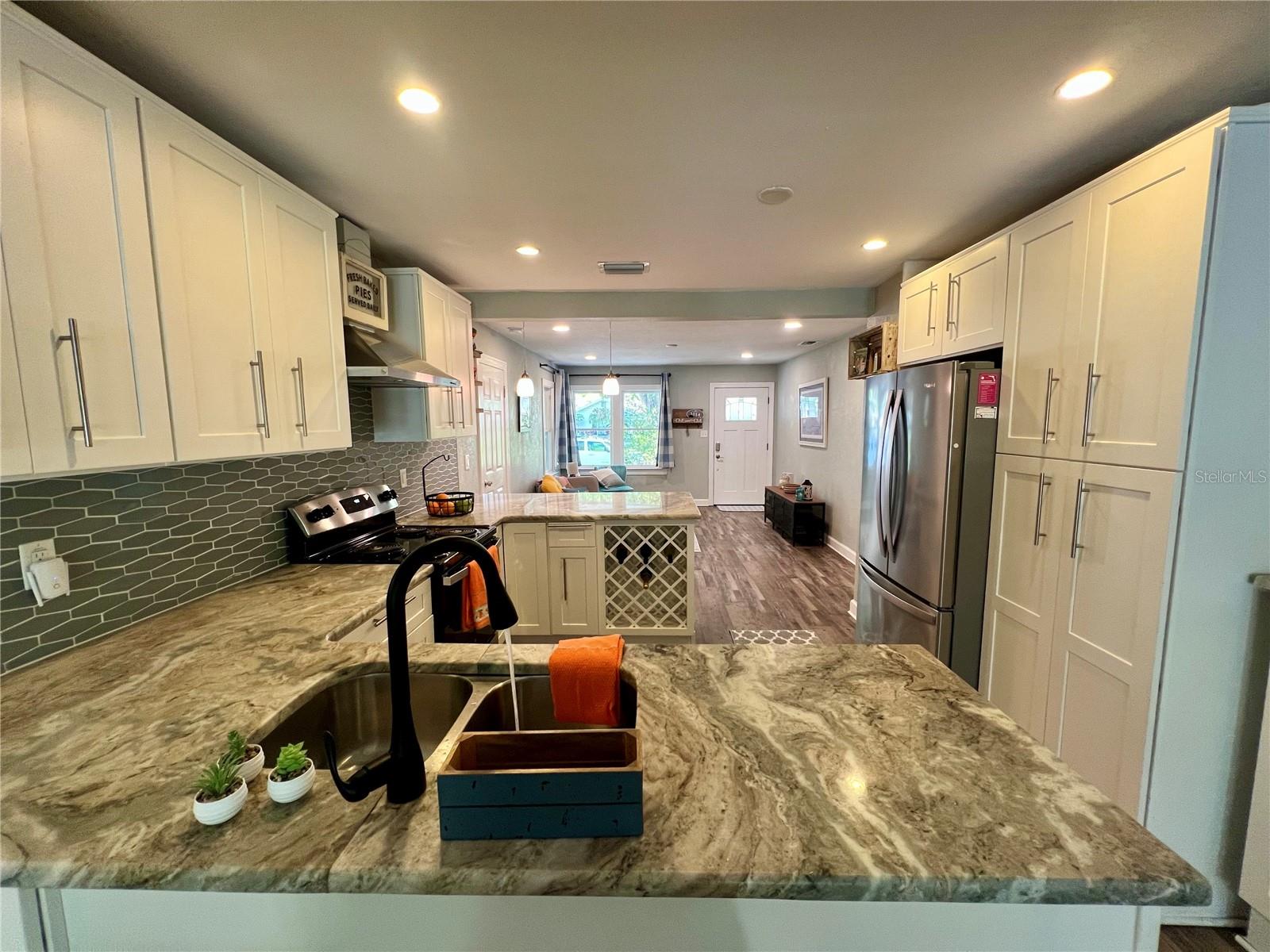 View from dining area to the front of the home